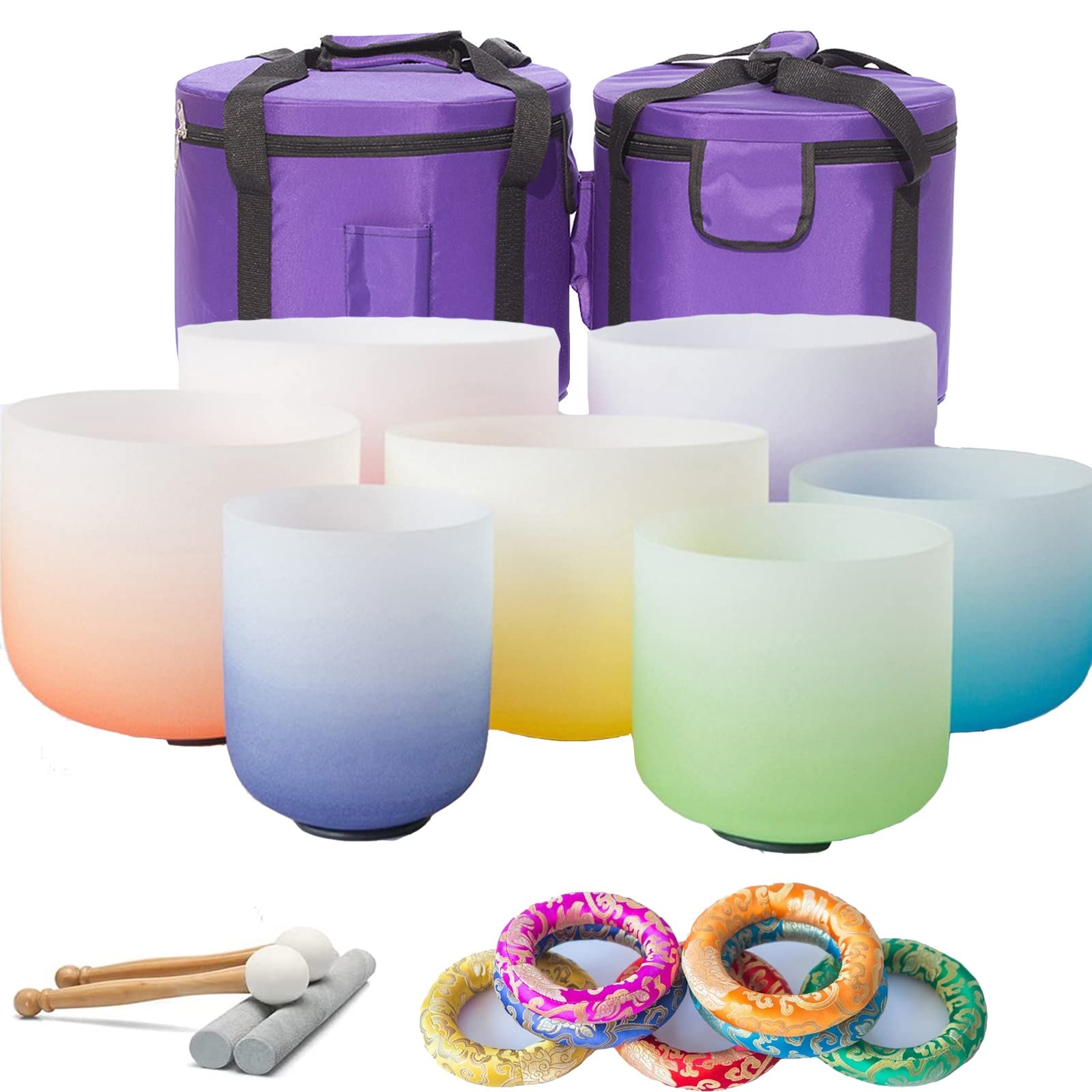 Amazon.co.jp: 8-14 インチ 7 個セット 432/440 hz つや消しチャクラ